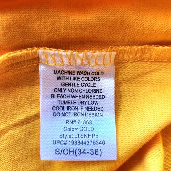 Looney Tunes Gold Yellow Purple Long Sleeve Shirt Men's Size S 34/36 Cotton - Picture 5 of 7